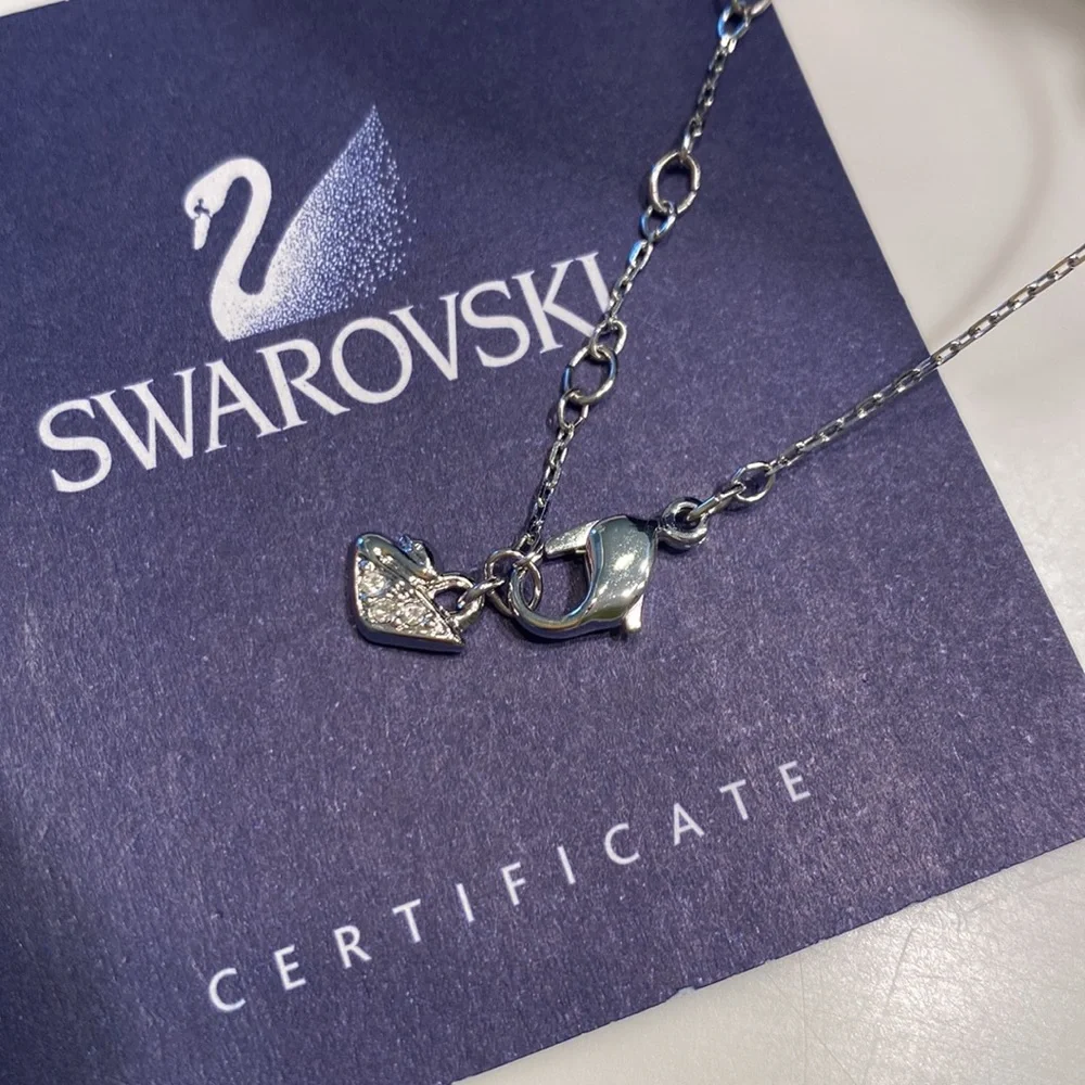 Swarovski Crystal & Silver Y-shaped Dangling Star Necklace Matching Earrings NWT - Picture 7 of 8